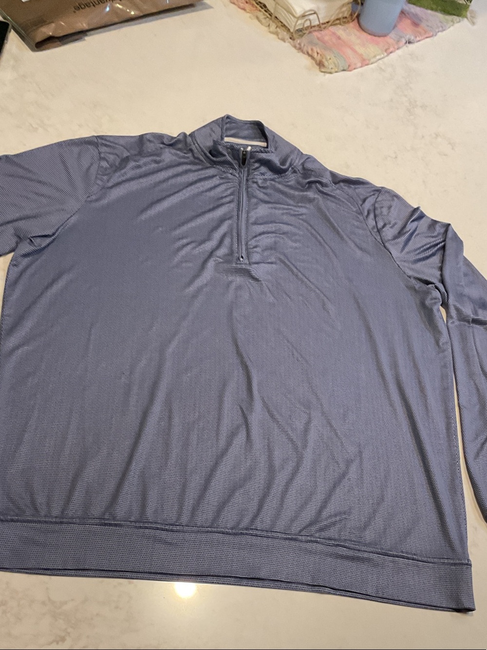 Johnny- O Men's Quarter-Zip Long Sleeve performance twilight Blue large NWOT - Picture 4 of 16